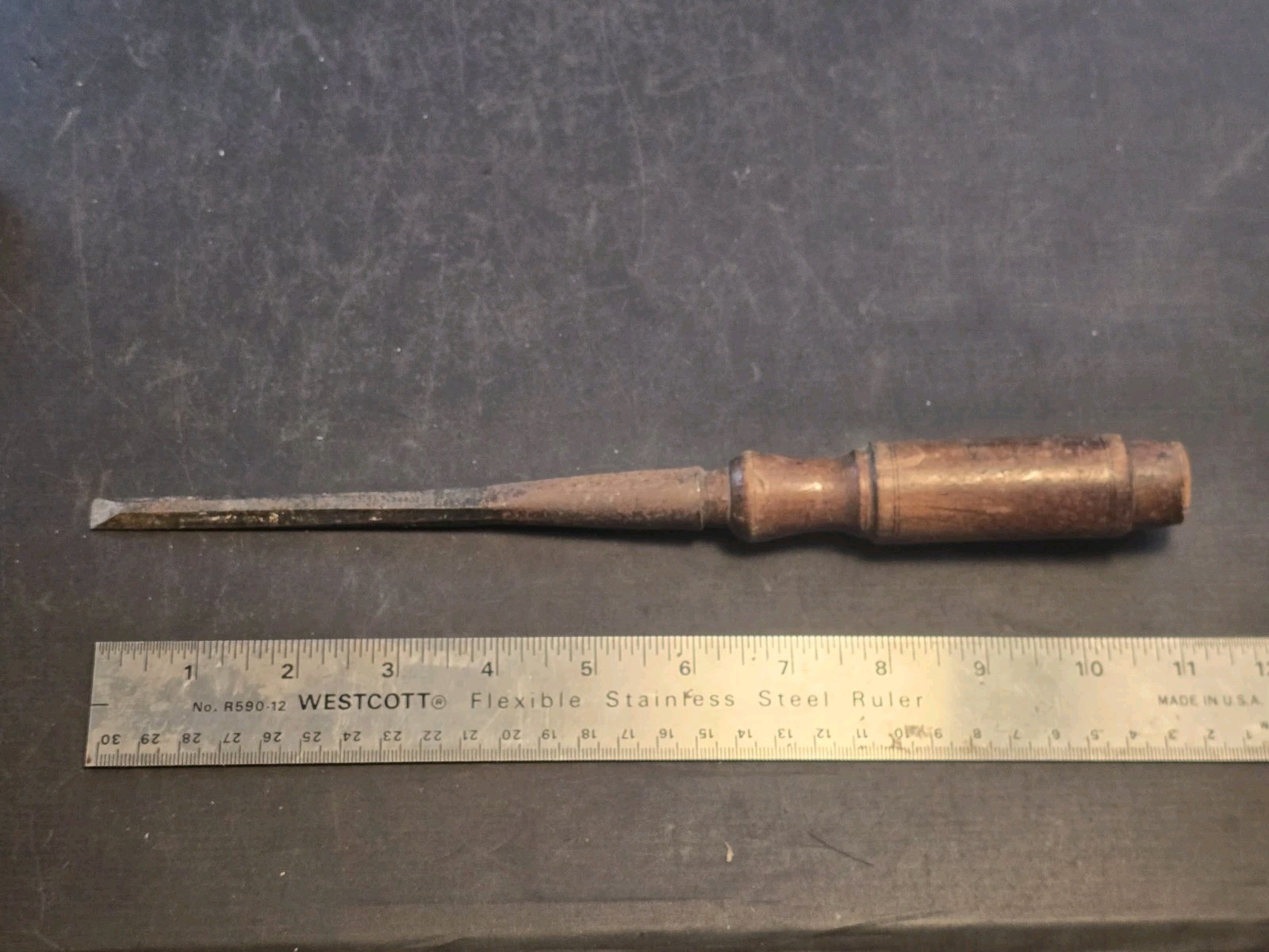 Vintage Buck Bros. 3/8 in Socket Chisel with Wood Handle