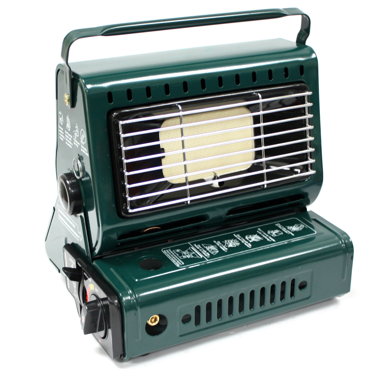 2 in1 Butane LP Gas Ceramic Burner Heater Warmer Heating & Cooking Stove Camping