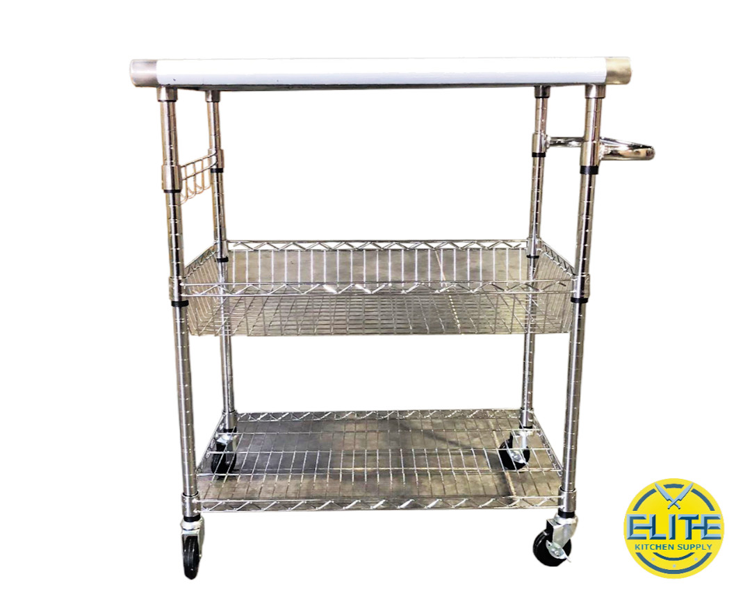 3 Tier Utility Cart for Kitchen Bakery Restaurant Catering Wire Rack Table