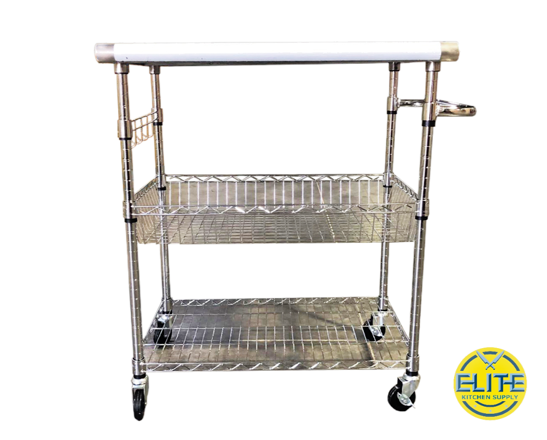 3 Tier Utility Cart for Kitchen Bakery Restaurant Catering Wire Rack Table