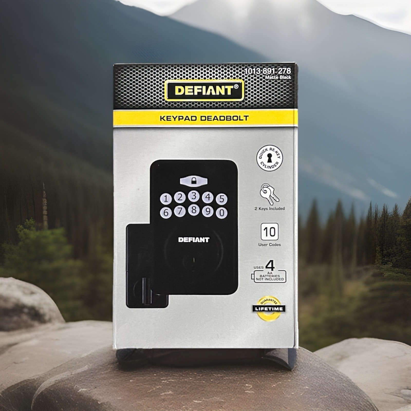 Defiant Radius Matte Black Single Cylinder Electronic Keypad Deadbolt