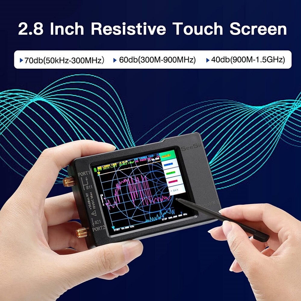Touch Paddle NanoVNA-H Vector Network Antenna Analyzer HF VHF UHF MF Analyzer