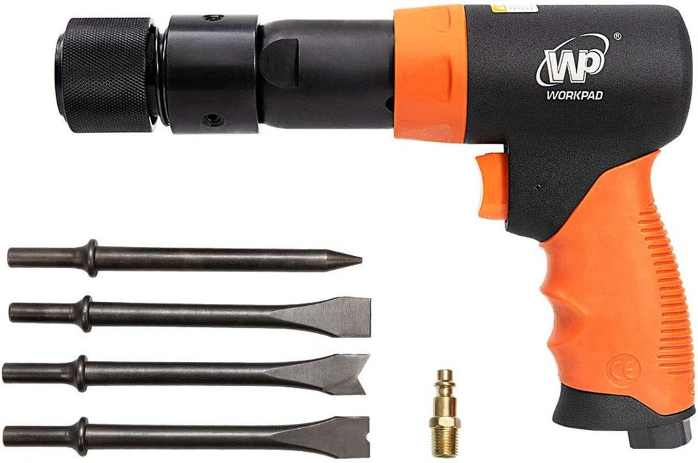 Pneumatic 190mm Long Barrel Air Hammer Tool with Quick Change Chisel Retainer
