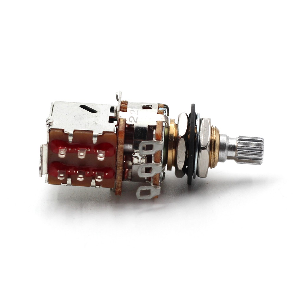 BOURNS 500K PUSH/PULL SHORT SPLIT SHAFT AUDIO TAPER POT / POTENTIOMETER