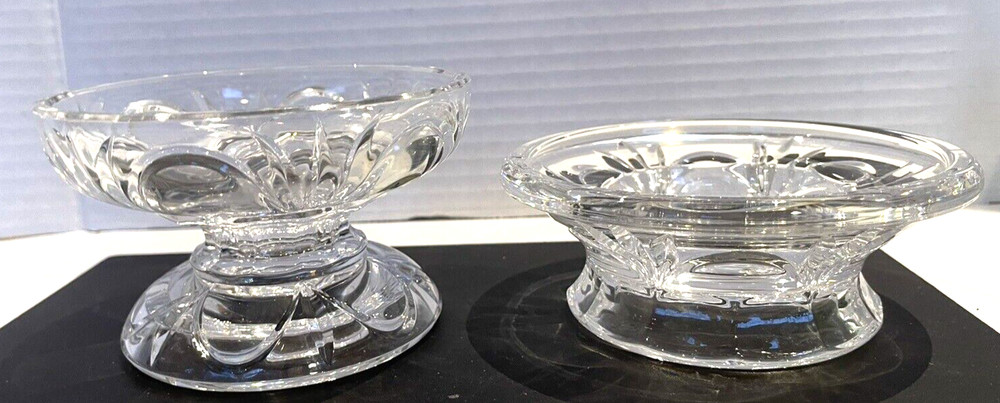 2 Party Lite Crystal Candle Holders 2 Sizes