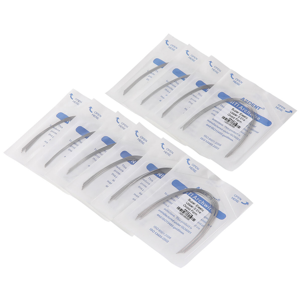 AZDENT Ortodoncia Dental Super Elástica Niti Arco Redondo Alambre Ovoide/Natural