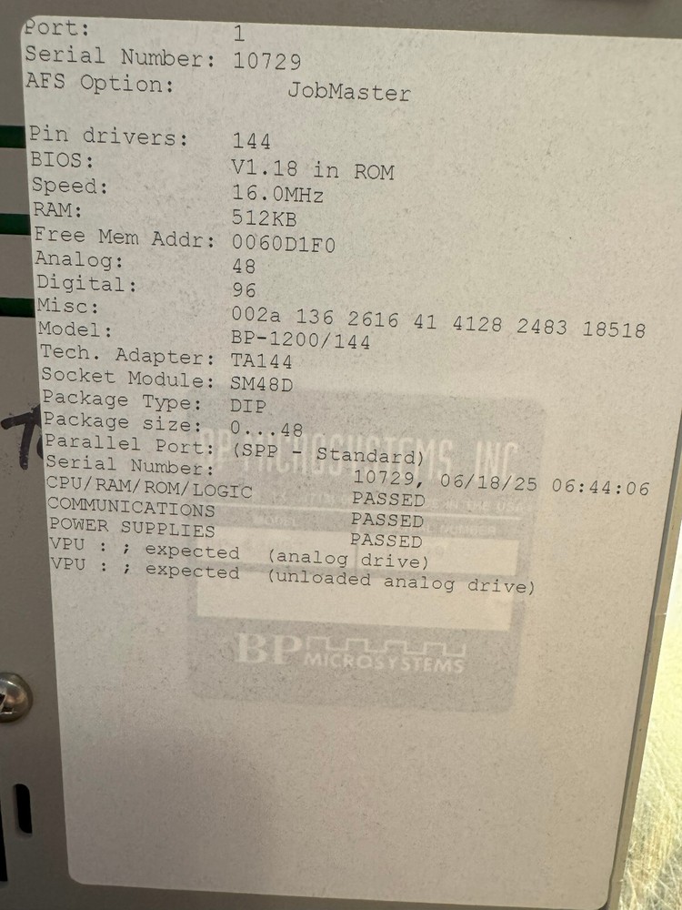 BP BPM Microsystems BP-1200 / 144 EPROM and Device Programmer