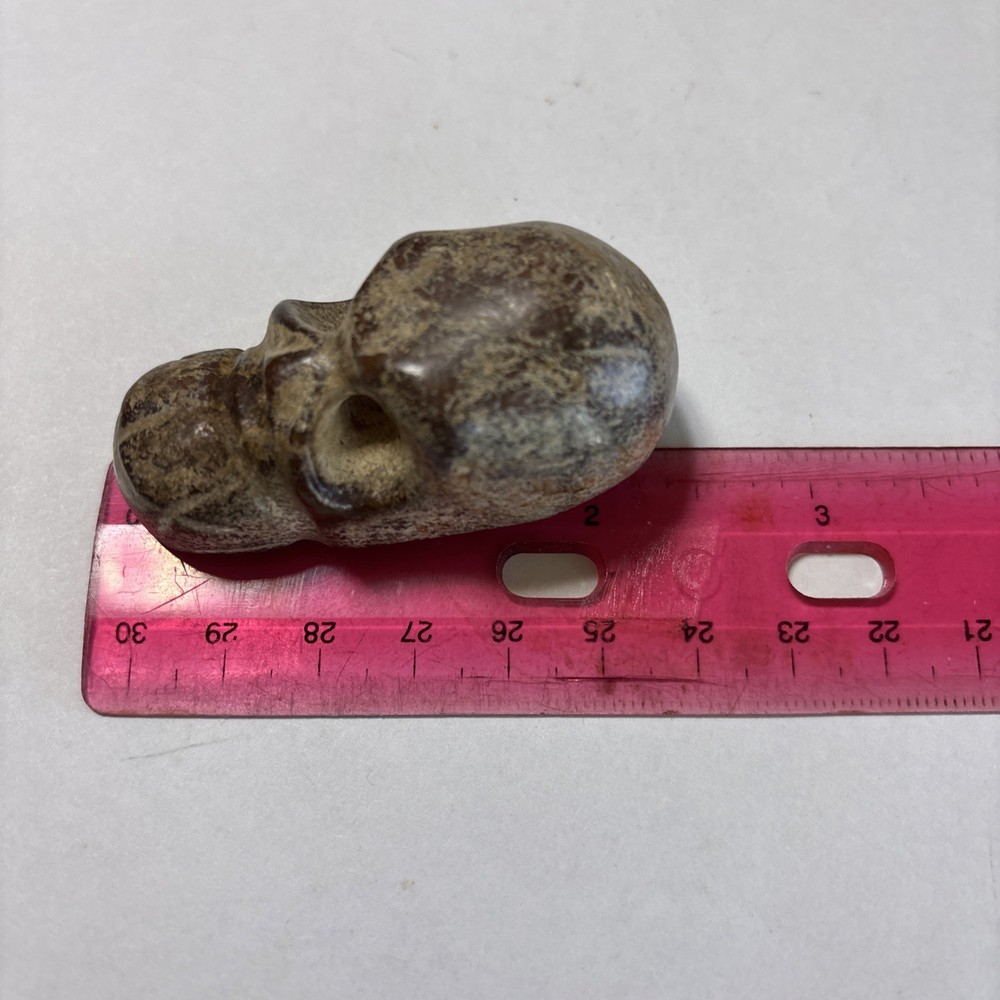 Old China Stone Skull Statue