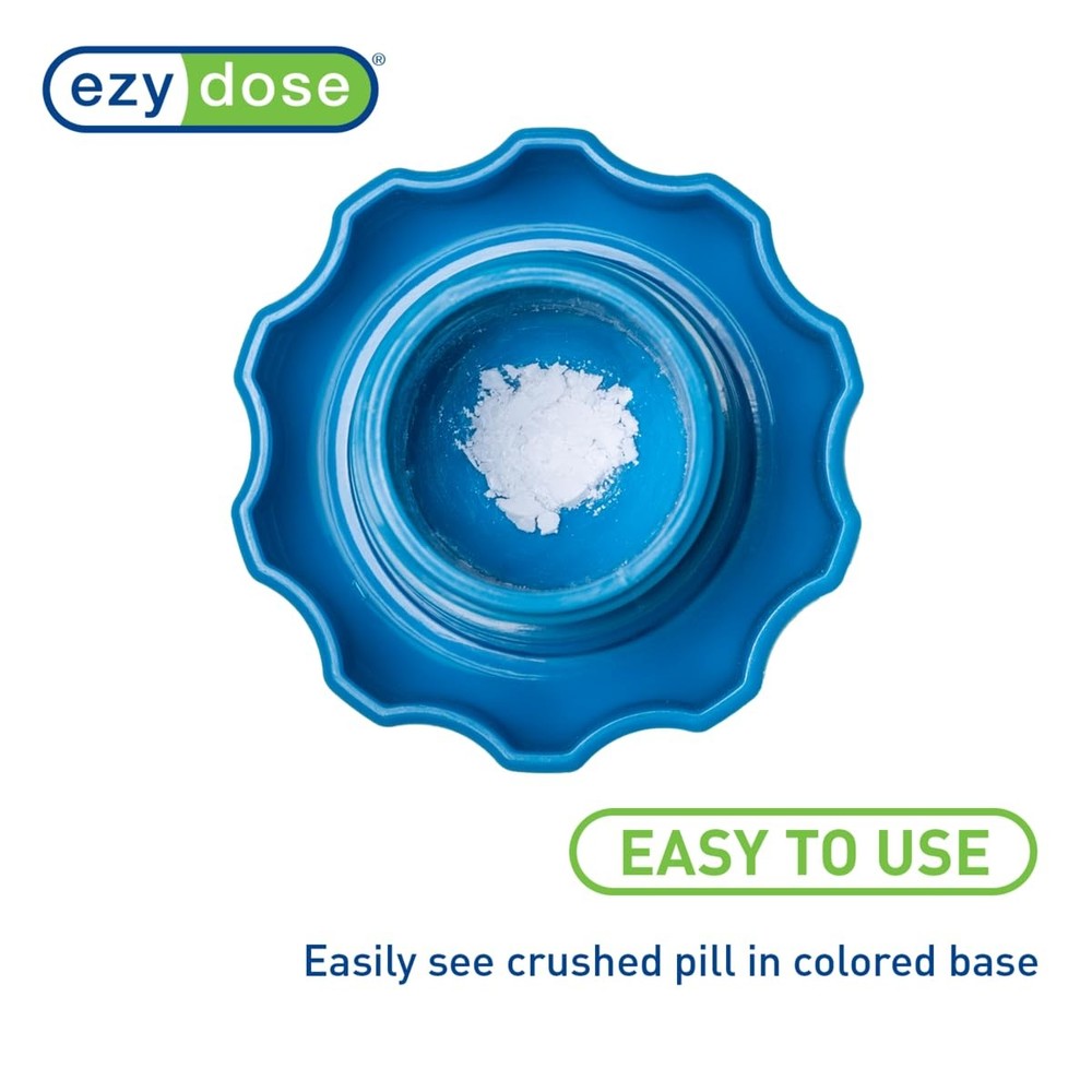 Crush Pill Vitamins Tablets Crusher Grinder with Storage Compartment Blue