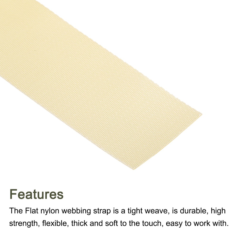 Flat Nylon Webbing Strap 2 Inch 10 Yards Silver for Backpack