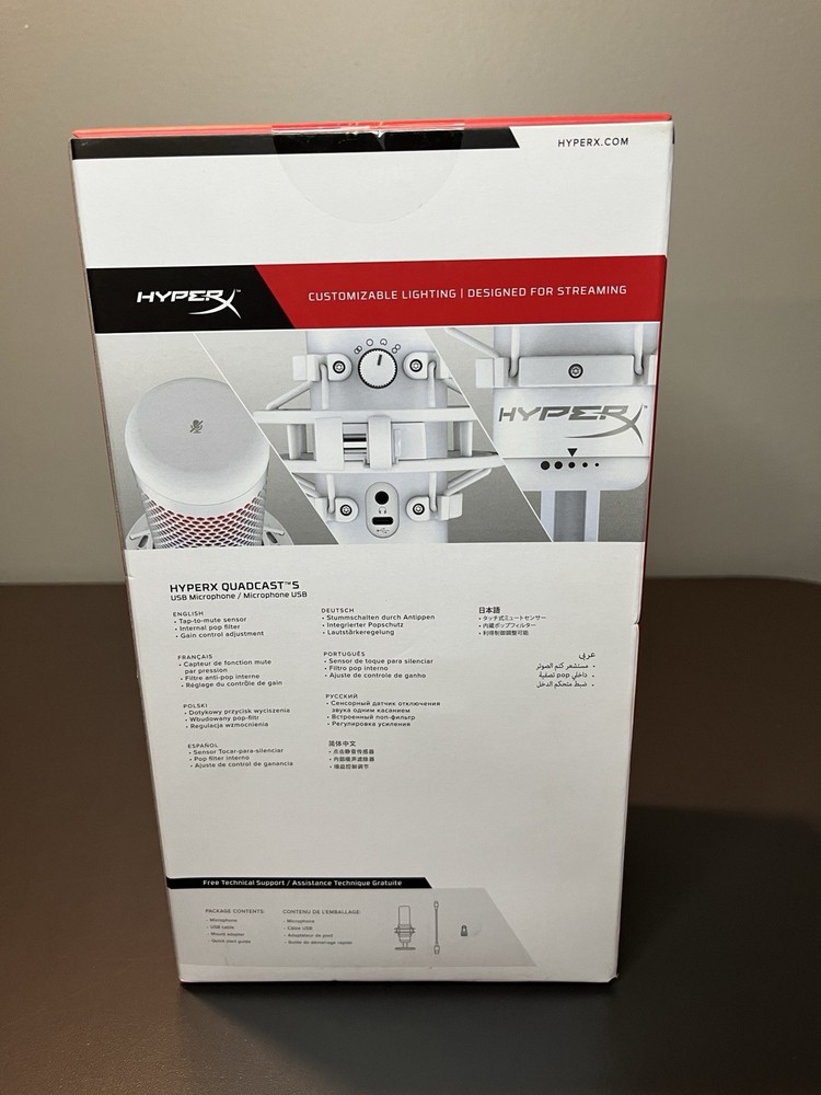 HyperX QuadCast S – RGB USB Condenser Microphone for PC, PS5, Mac
