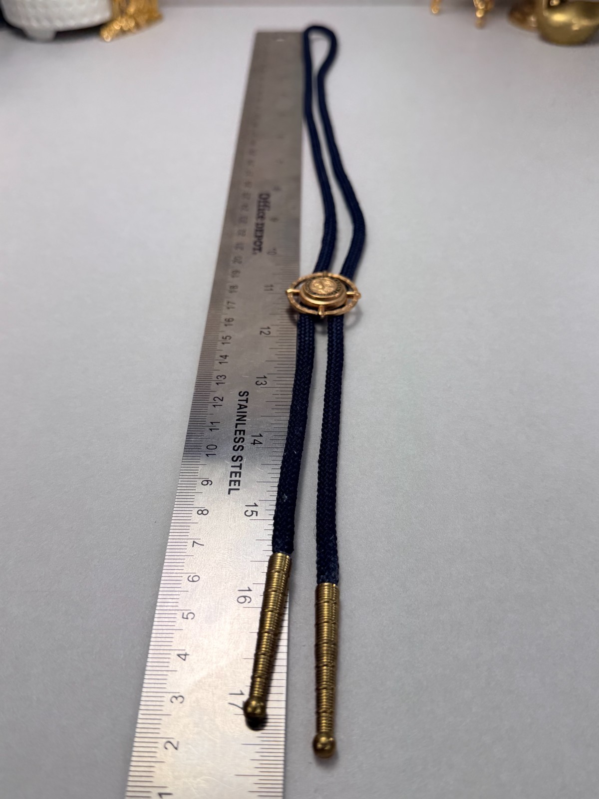 NRA National Rifle Association of Americ Member Vintage Gold Tone Bolo Tie Clasp