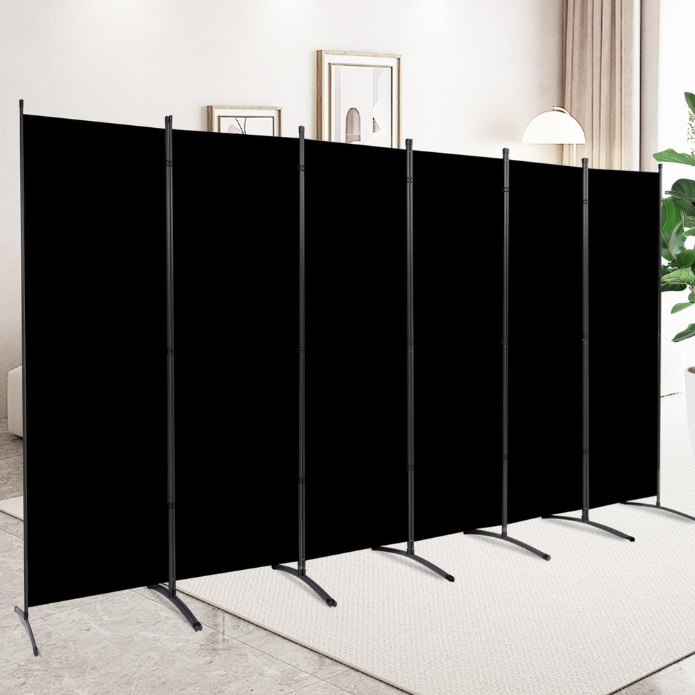 Metal Frame 6 Panel Folding Privacy Screen 6 FT Wall Divider Room Separator