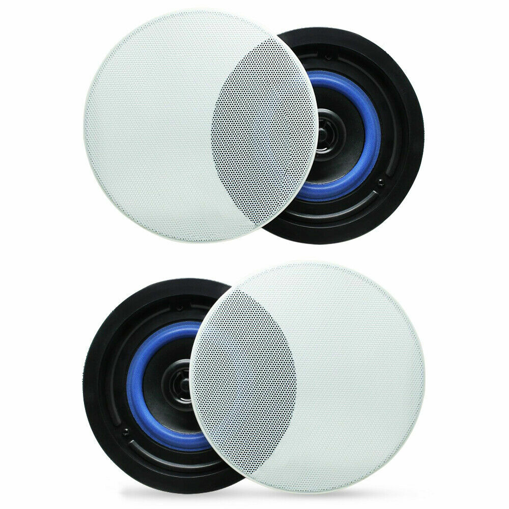 2PCS Herdio Ceiling Speakers 2-Way Flush Mount Wall+Bluetooth Amplifier Receiver