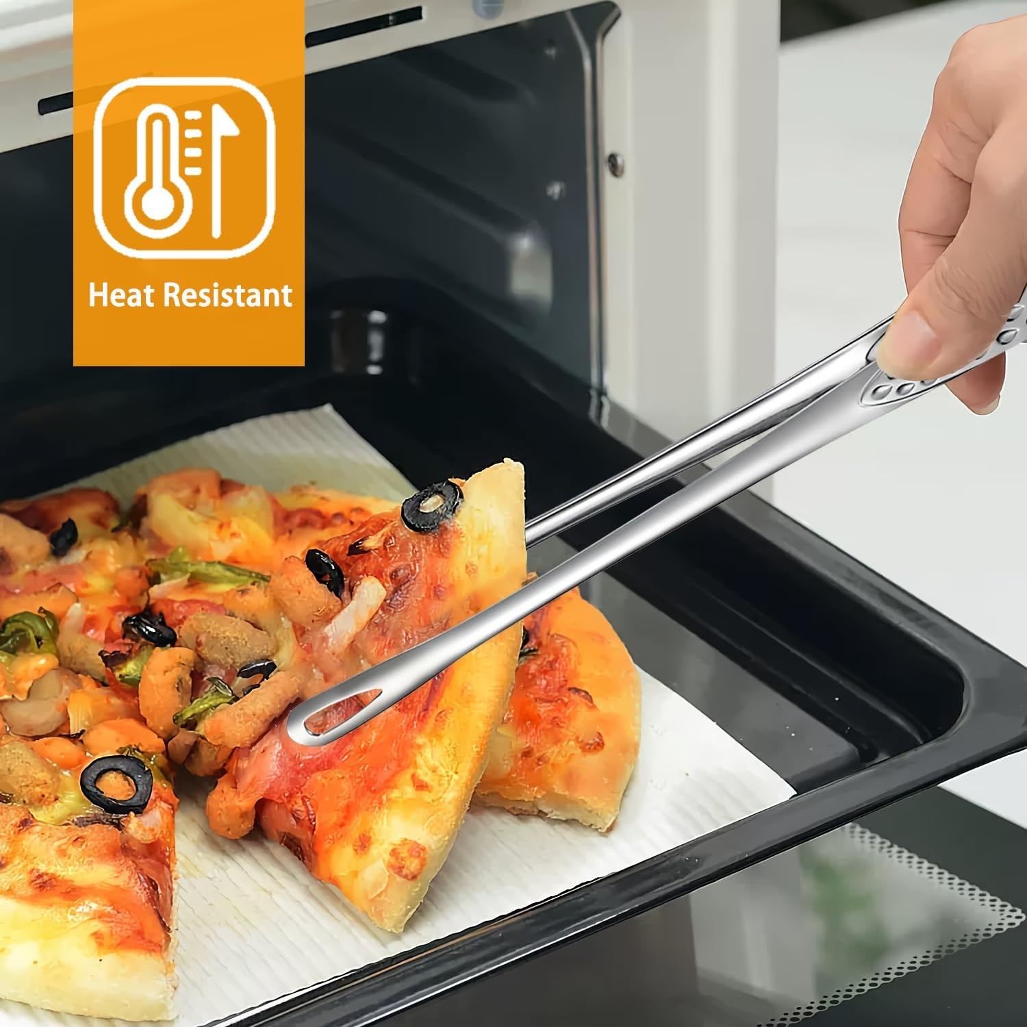 2× Stainless Steel Grill Tongs Cooking BBQ Steak Clamp Pastry Kitchen Tweezers