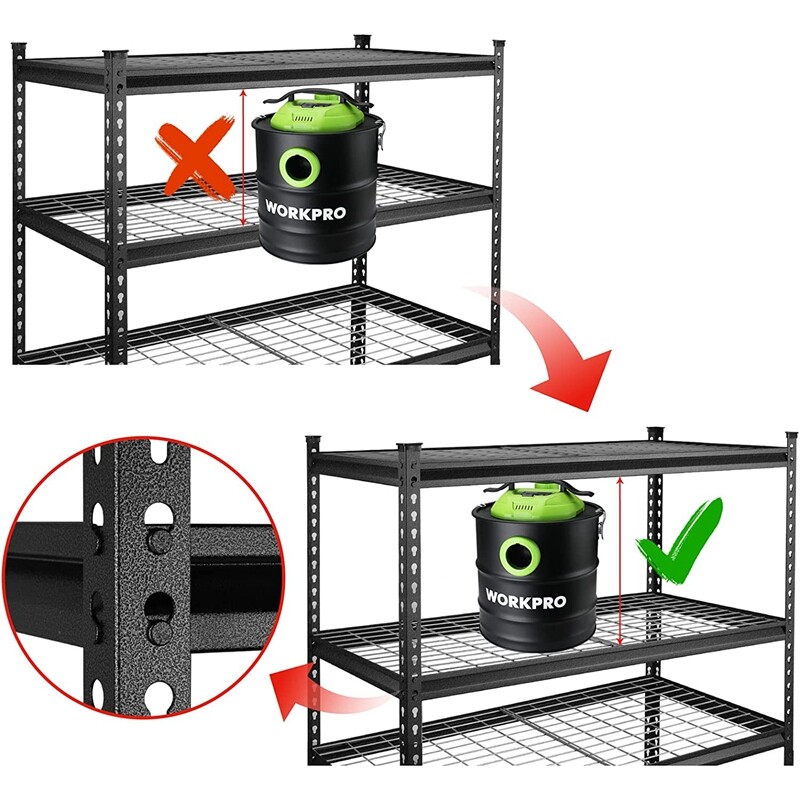 WORKPRO 5-Tier Metal Storage Shelving Unit 24"D x 48"W x 72"H Storage Rack Shelf