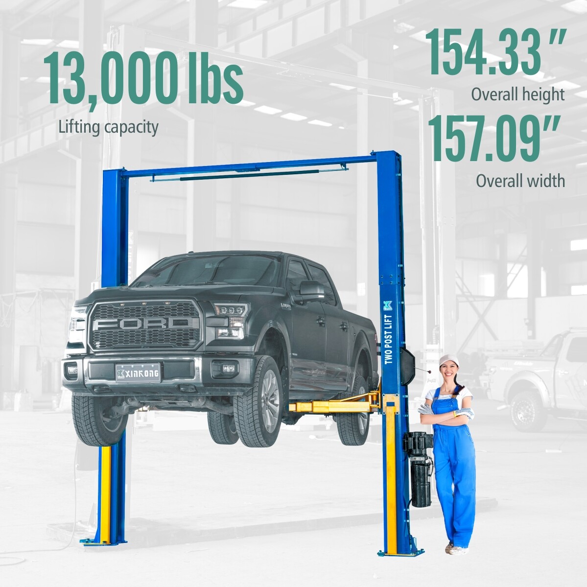 XK 13000lb 2 Post Lift Car Lift Hoist 220V 1300L Two Post Auto Lift Heavy Duty