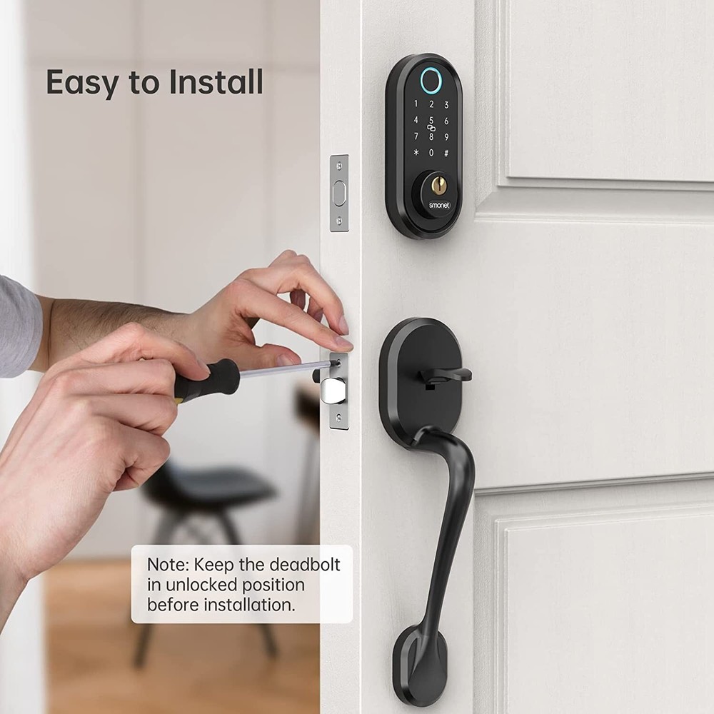 Smart Front Door Lock Set Fingerprint Keyless Entry Digital Keypad Deadbolt Lock