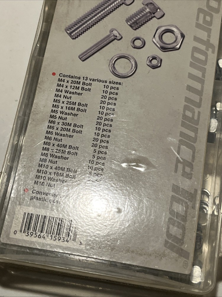 NOS Performance Tool Zinc Nut/Bolt Assortment OEM Replacement Kit
