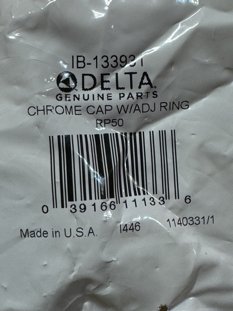 DELTA RP50 Faucet Cap, Chrome, Adjustable Ring