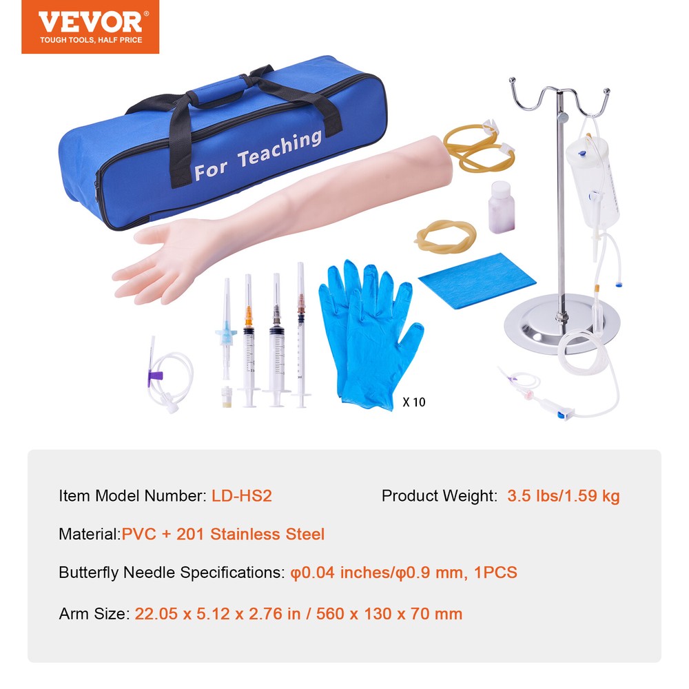 VEVOR IV Practice Kit Phlebotomy Venipuncture Practice Arm for Students Nurses