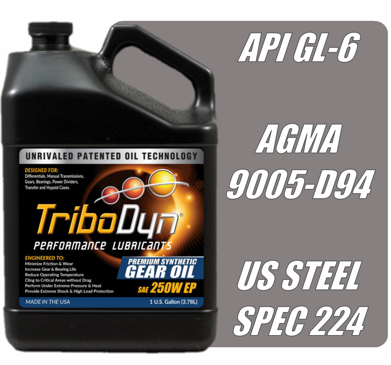 TriboDyn Full Synthetic SAE 250W Gear Oil with Ceramic Coating - Free Shipping