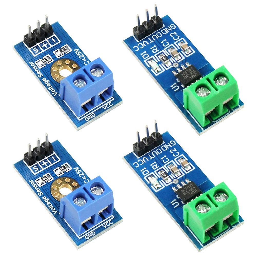 2pcs Hall Effect Current Sensor Module with Voltage Tester for Arduino Projects