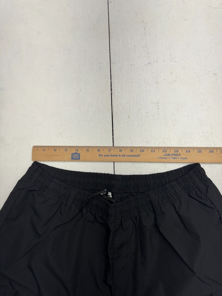 Shein Solid Black Athletic Cargo Drawstring Shorts Mens Size XXL