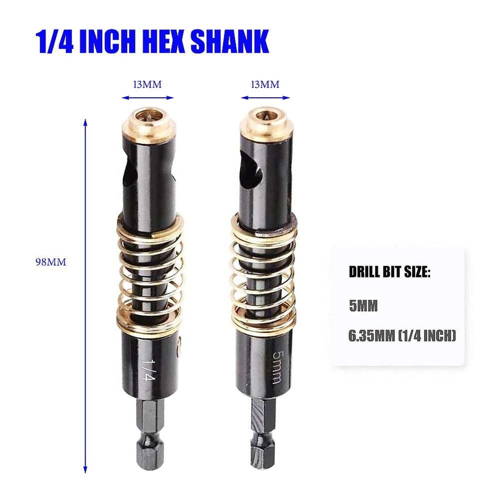 Door Hinge Drill Bit, Self-Centering Hinge Drill Bit Set 2pcs, 1/4 Inch Hex S...