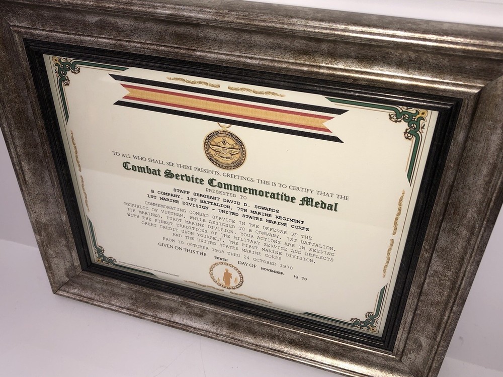 COMBAT SERVICE COMMEMORATIVE MEDAL CERTIFICATE ~ Type 1