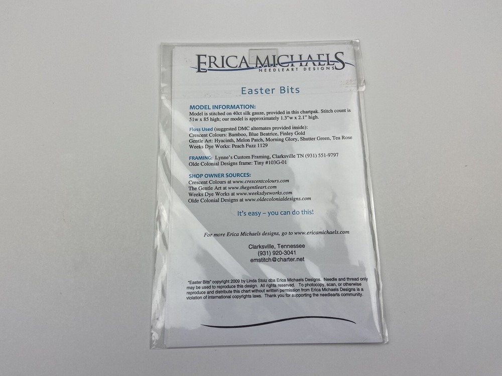 Erica Michaels Easter Bits Needlepoint Pattern Stitched On Silk Gauze Holiday