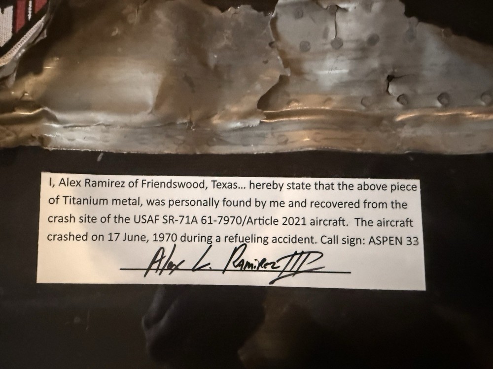 SR-71 Blackbird Wreckage Titanium Shadowbox