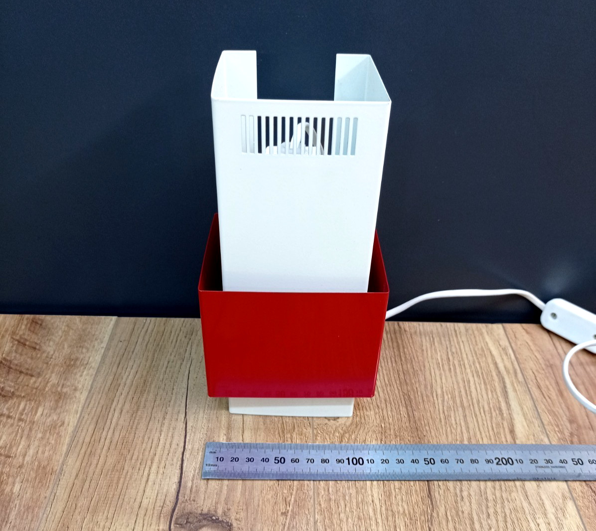 Vintage Soviet Futuristic Wall Light in USSR Space Age Style. Rare metal sconce