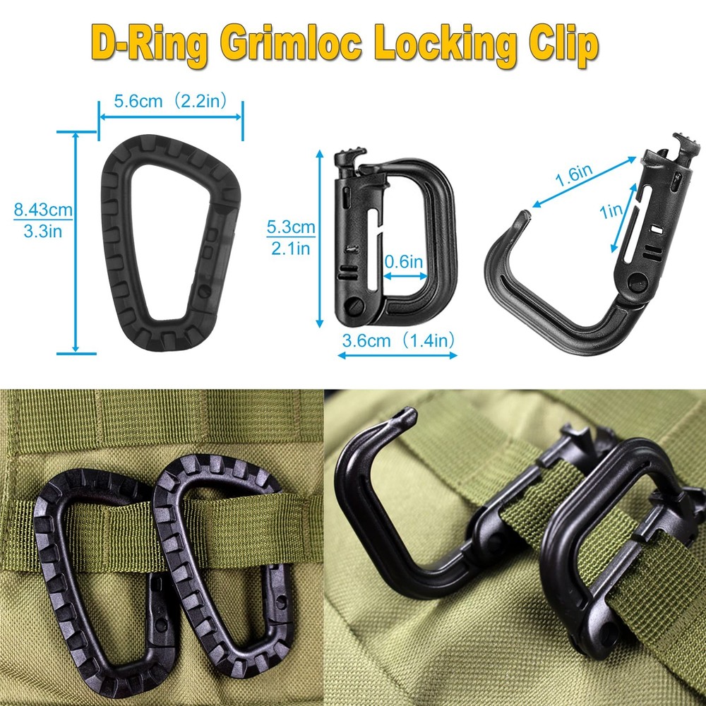 48 PCS MOLLE Accessories Kit Upgraded Attachment Clips Kit MOLLE Key Clip