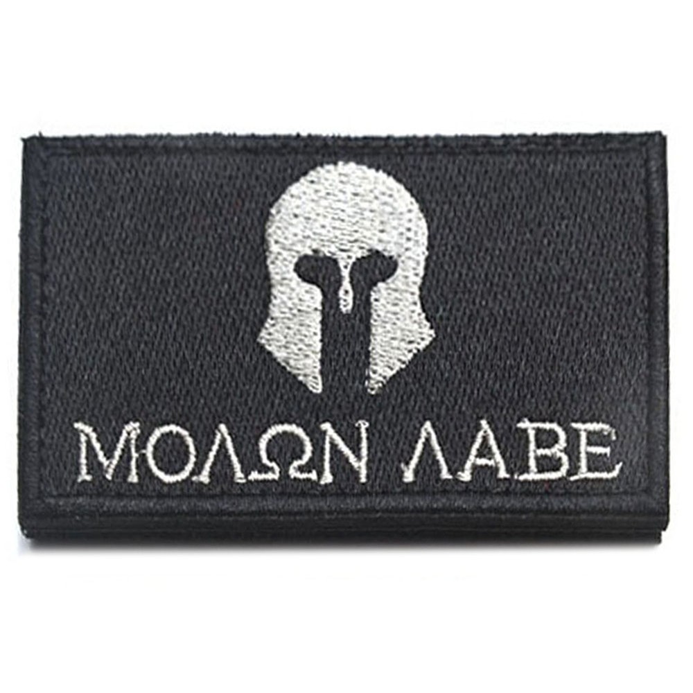 2PCS MOAON AABE MOLON LABE TACTICAL MILITRAY HOOK&LOOP PATCH EMBROIDERED BLACK