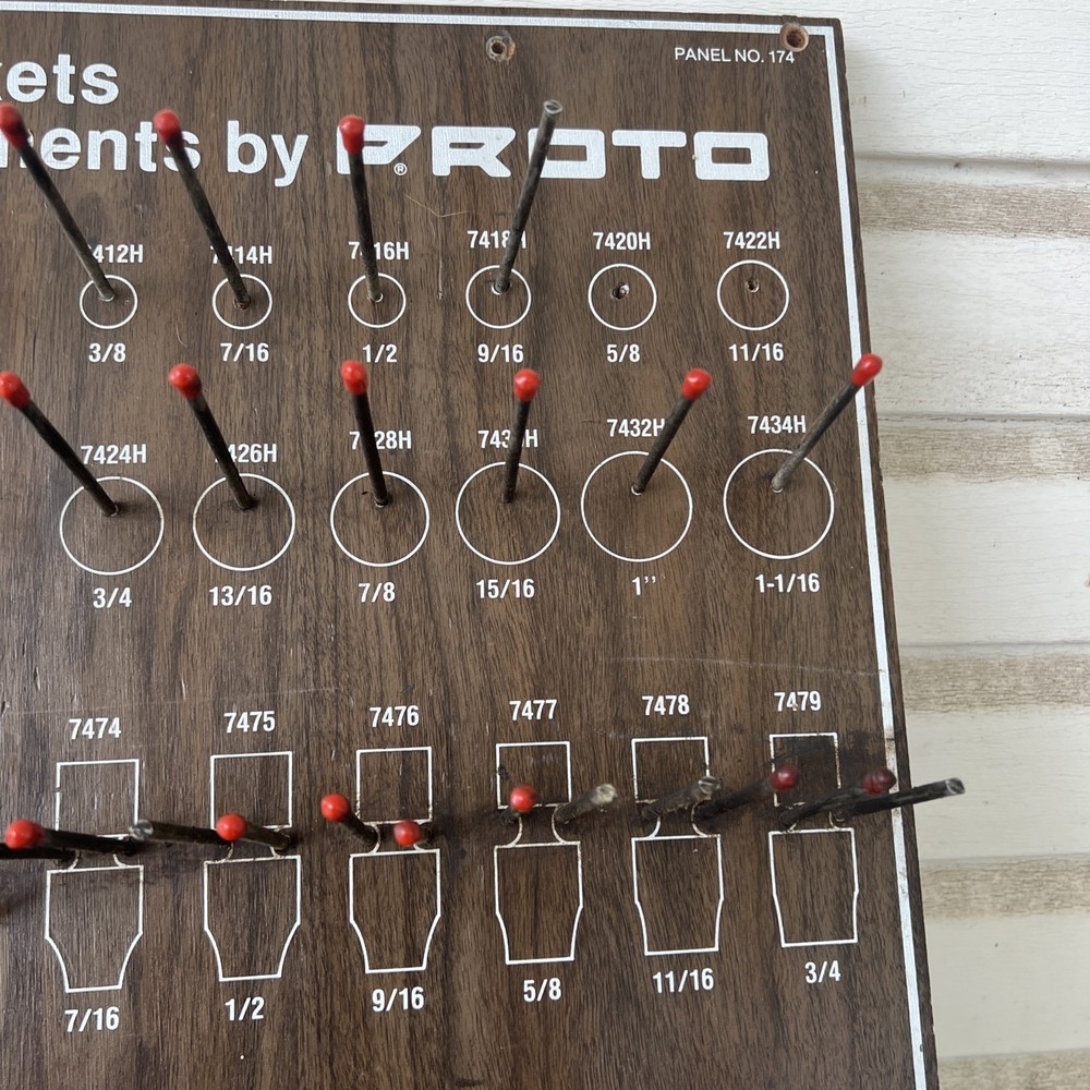 Vintage Challenger By Proto Tool Display Board Panel #174 socket