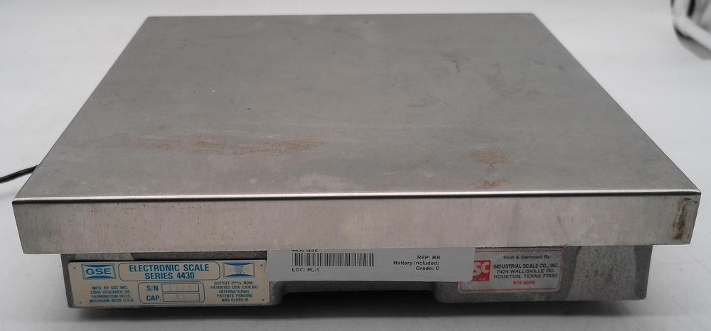 GSE SCALE SYSTEMS 4430 SCALE BASE & 550 WEIGHT INDICATOR