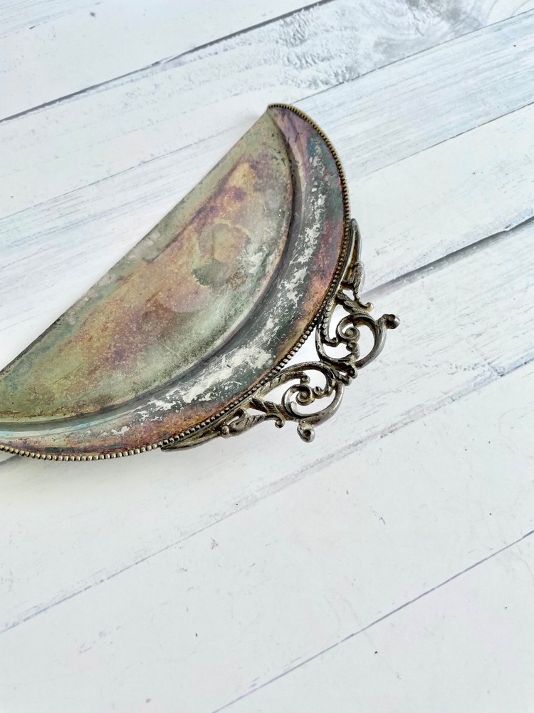 Old silver plated crumb tray