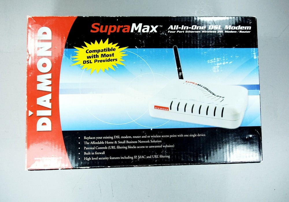 Diamond Multimedia SupraMax All‑in‑One DSL Modem Open Box