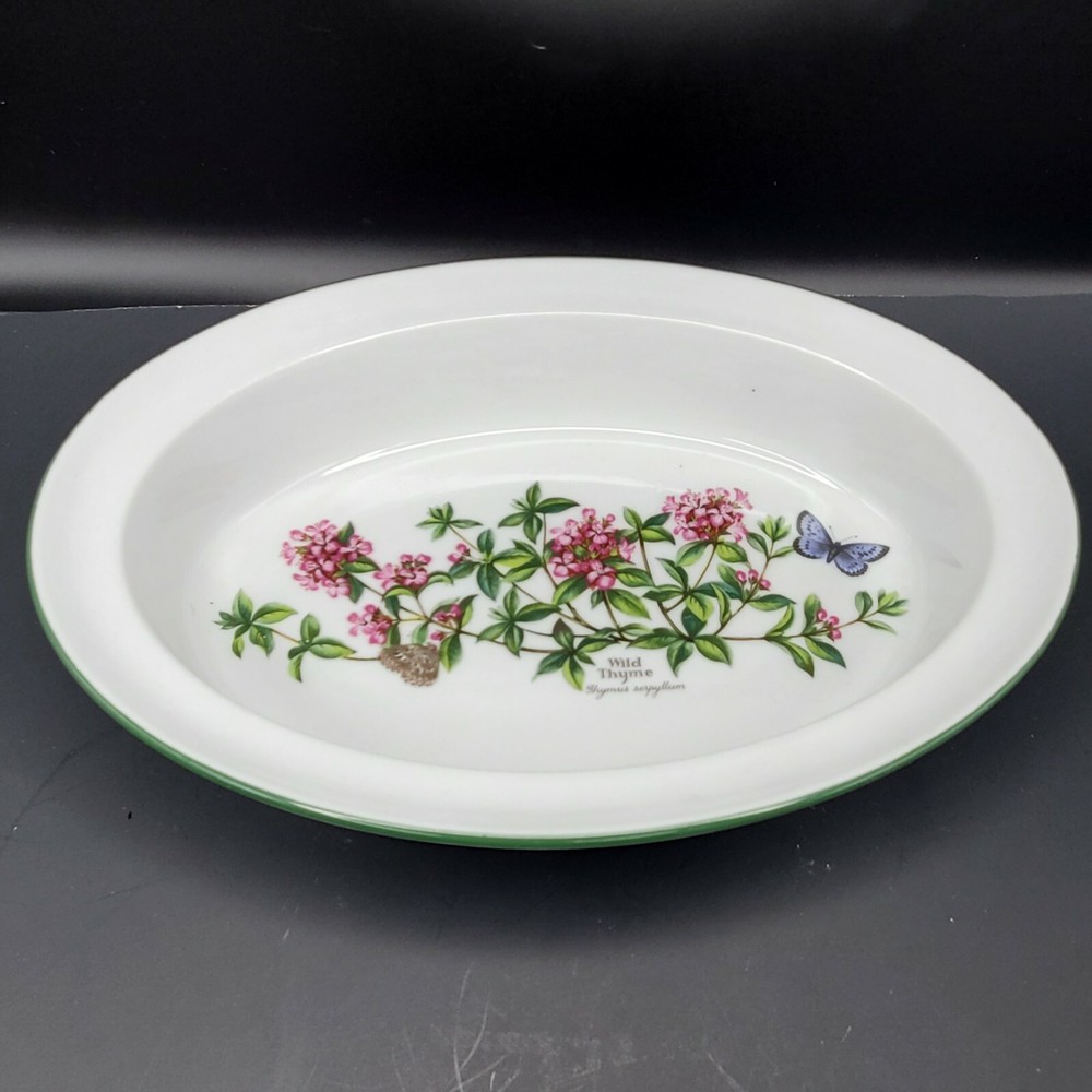 Royal Worcester Herbs Oval  Baker 11 3/8 "