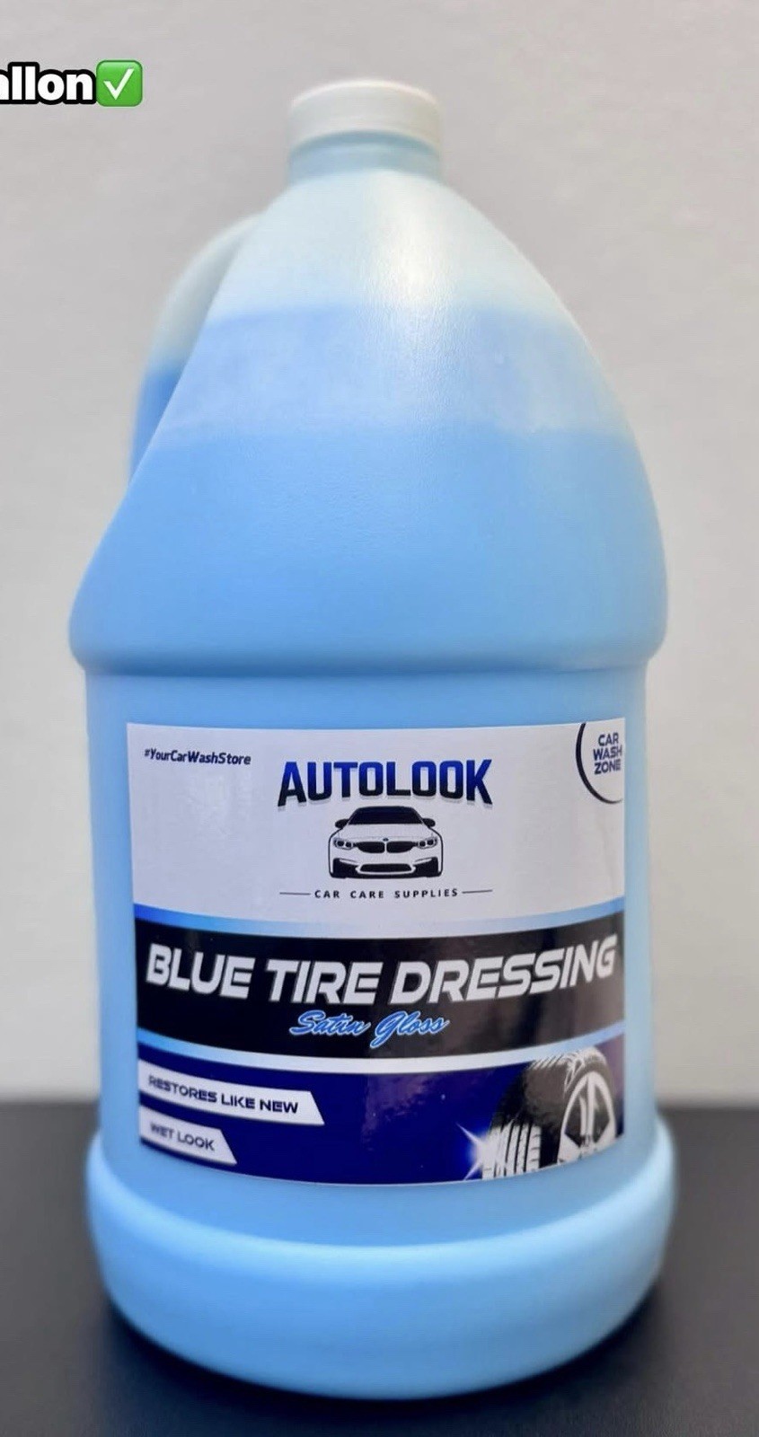 Blue Car Tire Shine Dressing SATIN GLOSS - VITALCARGO (1 GALLON)