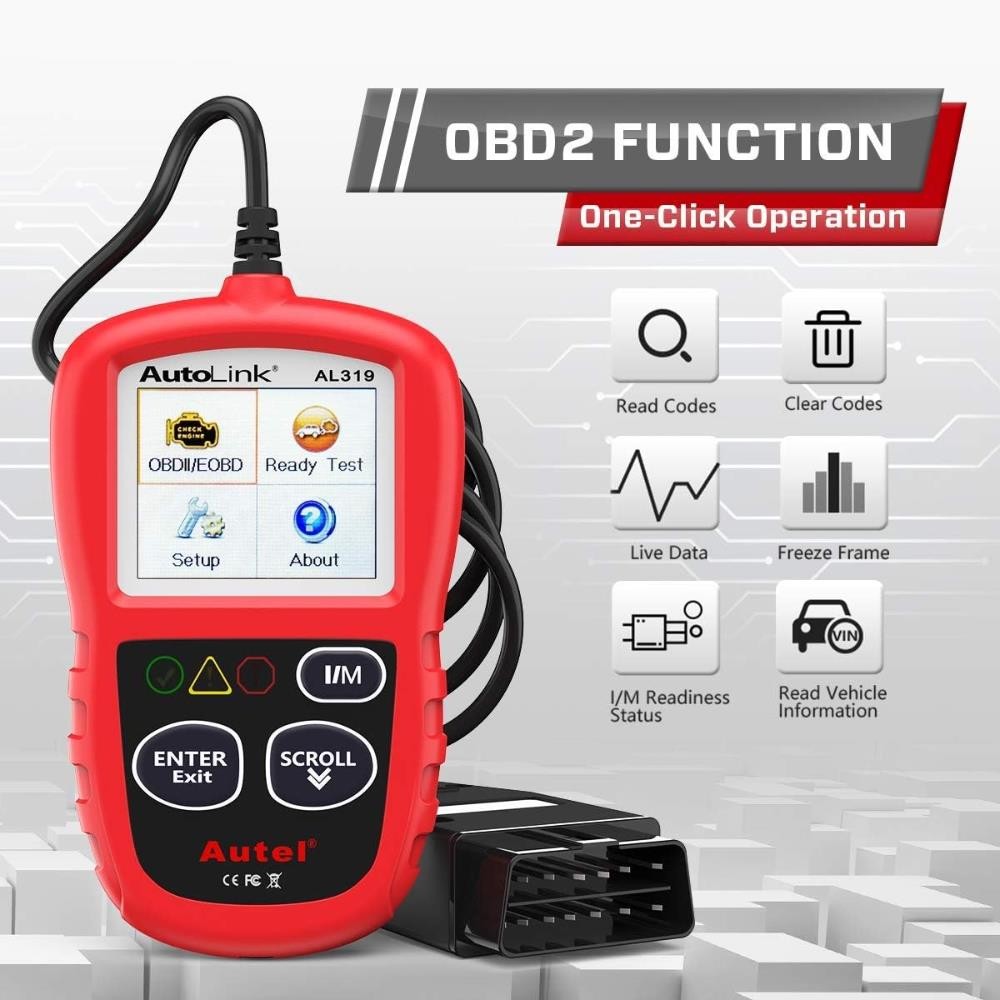 Autel Professional OBD2 Scanner AL319 Code Reader, Enhanced Check and Reset