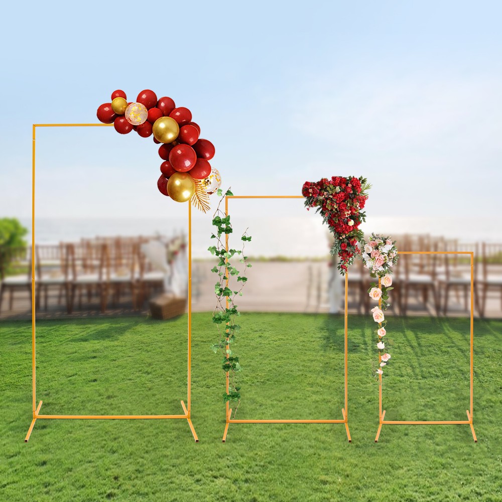 3Pcs Metal Backdrop Stand Wedding Stand Rectangular Frame For Party Decoration