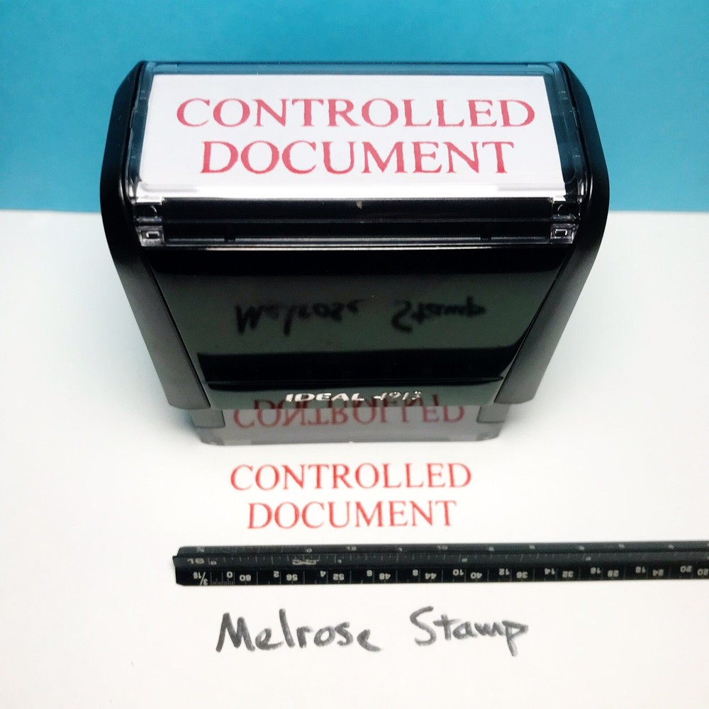 Controlled Document Rubber Stamp Red Ink Self Inking Ideal 4913