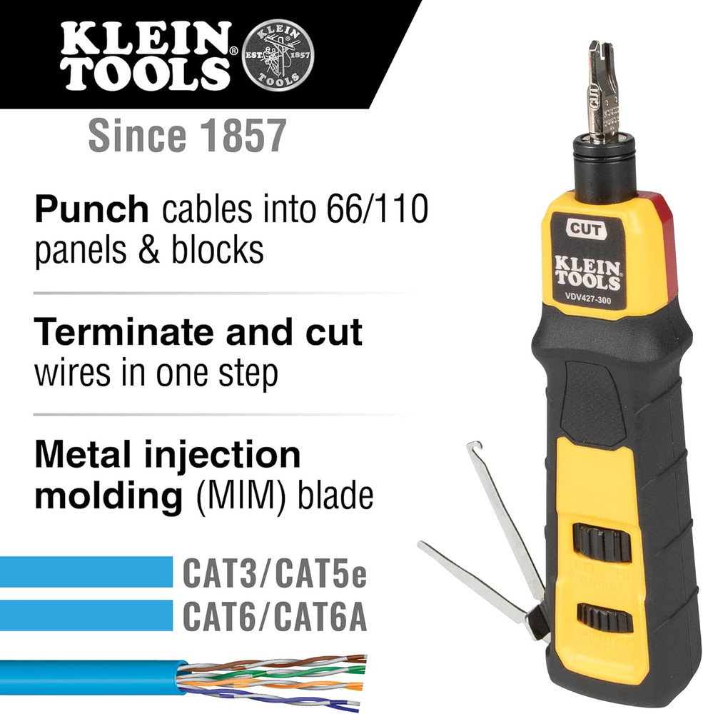 Impact Punchdown Tool 66/110 Blade Reliable CAT Cable Connections Adjustable For