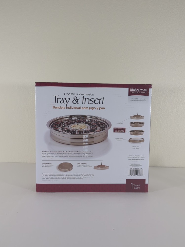 Remembrance Ware Communion Tray And Insert Silver Finish Stainless Steel