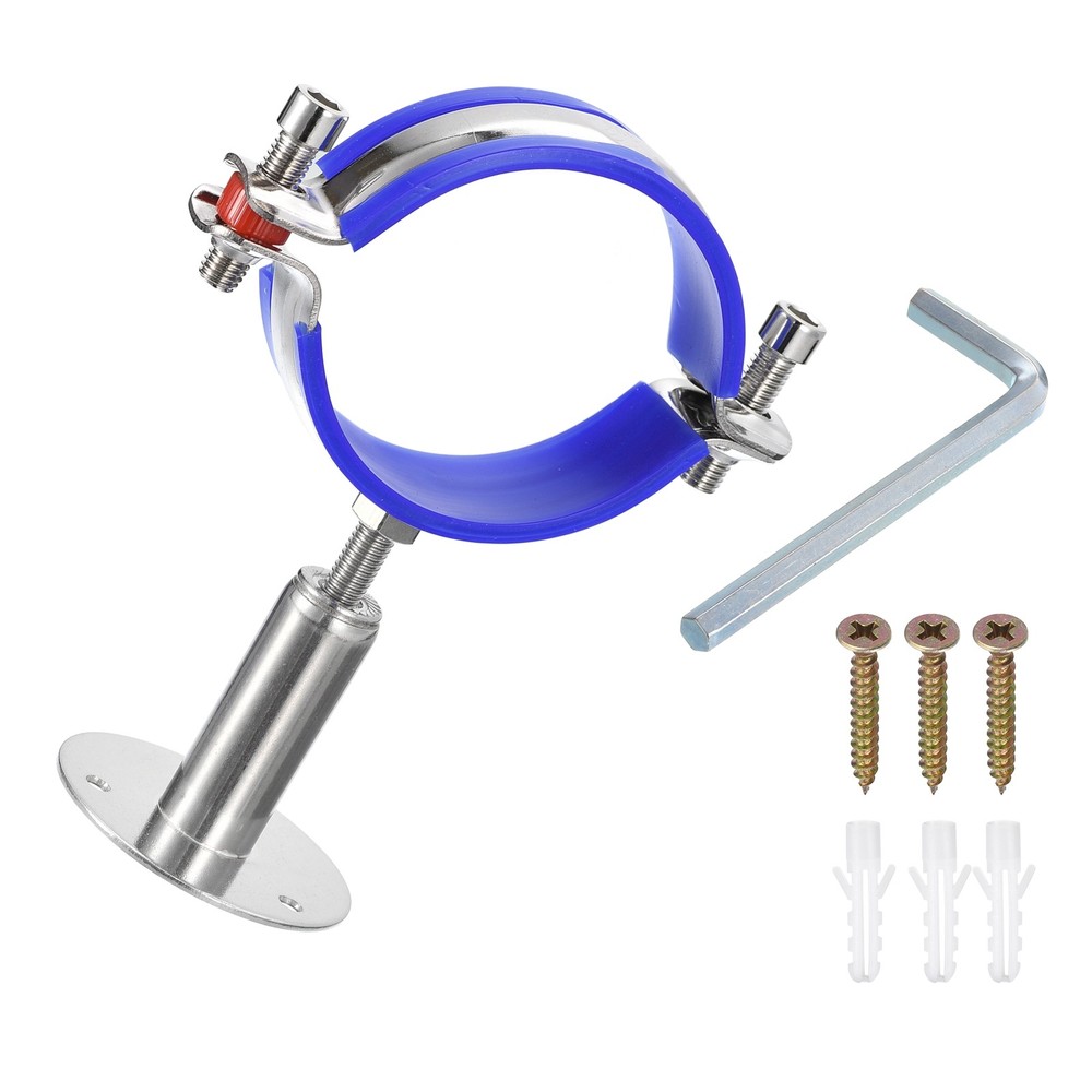 Adjustable Pipe Support Wall Mount Bracket Clamp Pipe Strap Fit for 70-76mm Pipe