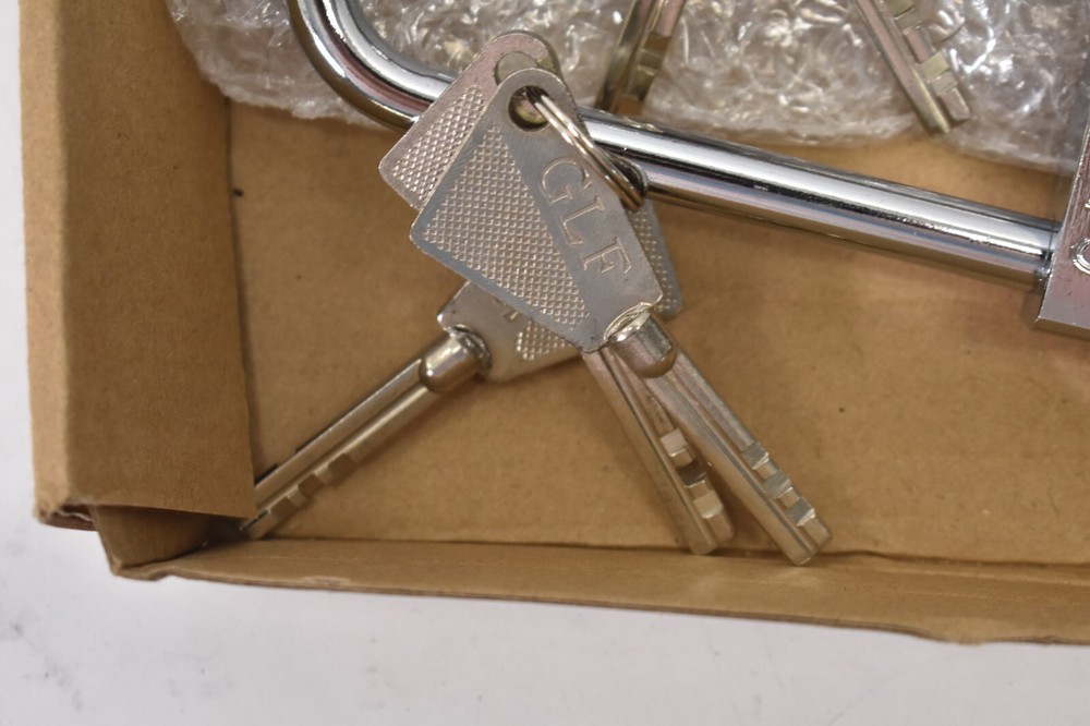 Photect 4 Piece Long Shackle Padlocks w Keys 2" Waterproof Solid Brass Silver
