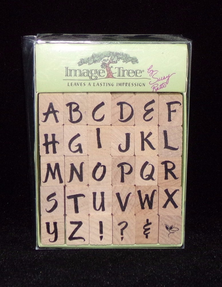 Alphabet Stamp Set Brush Pattern Alphabet Upper Case 30 Pcs by Image Tree