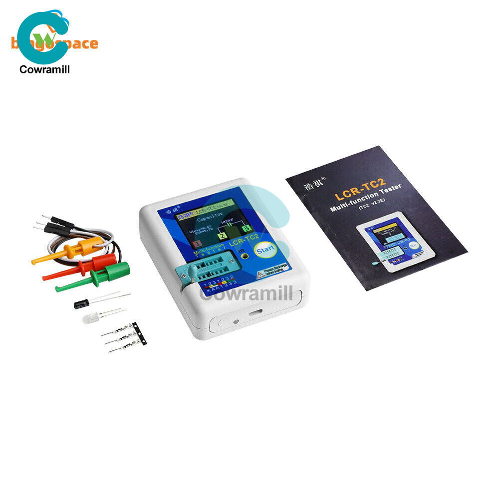 LCR-TC2 TFT Diode Transistor Tester Triode Capacitance Meter V2.3E and Cable Kit